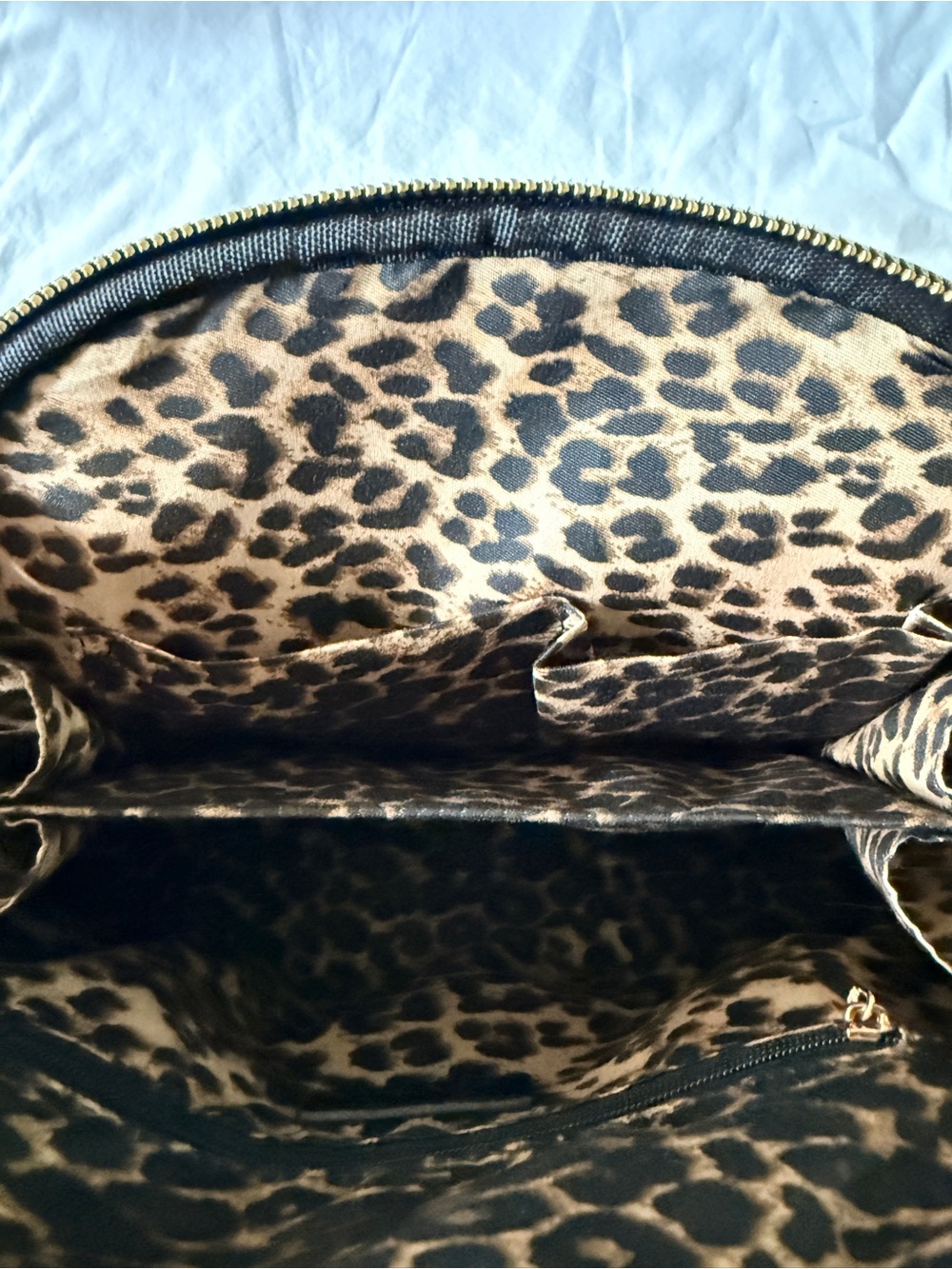 Black Satchel Bag with Leopard Bow Accent by - Picture 7 of 8